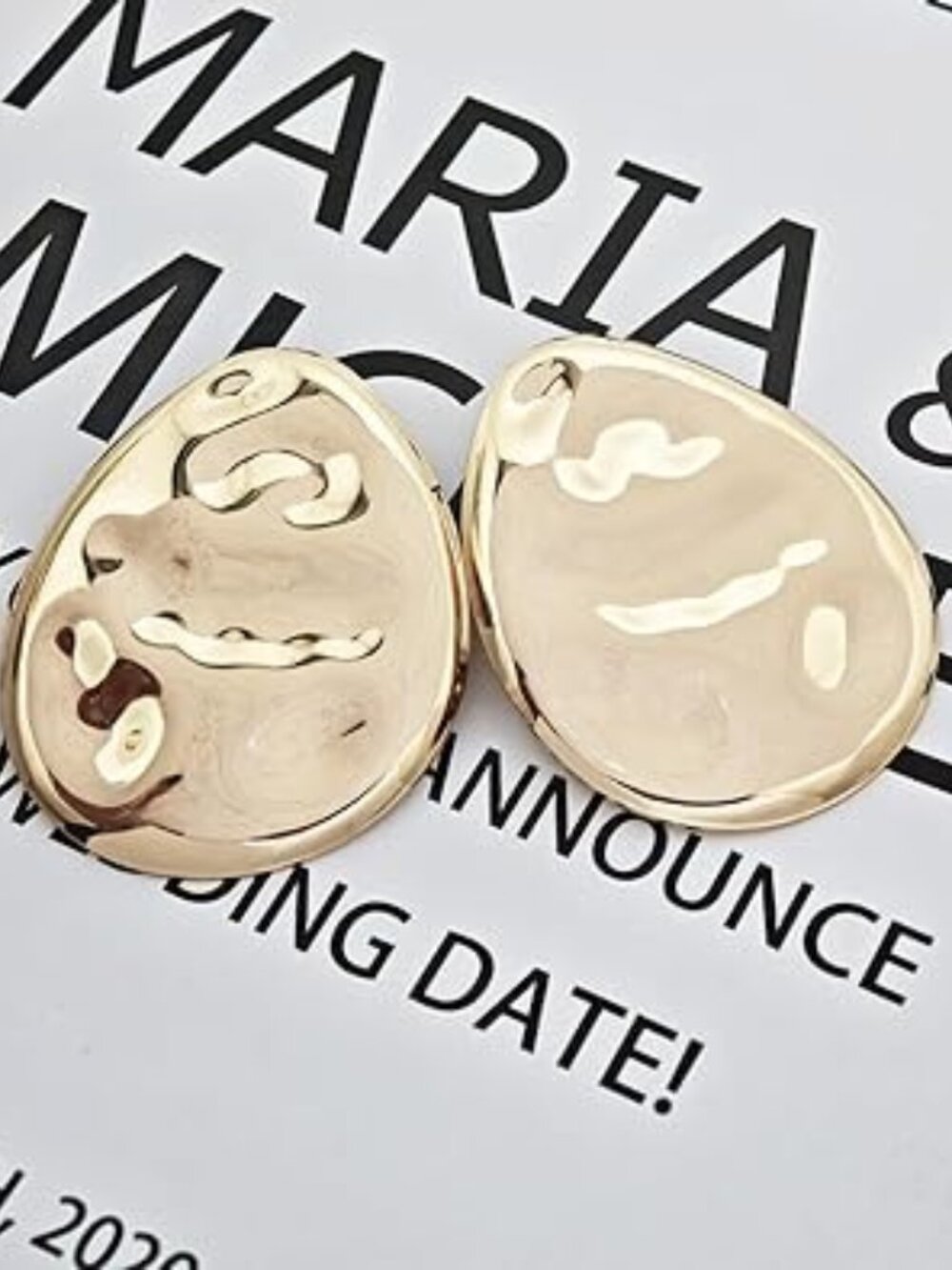 Large Gold Tone Statement Earrings Party Wedding‎ Prom NEW